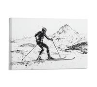 CBWVUWHJW Poster sportivo biathlon con scena invernale dettagliata con scena invernale che combina sci e tiro, decorazione da parete alla moda, poster artistico da appendere e murale 20 x 30 cm