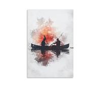 CBWVUWHJW Poster sportivo, canoa, acquerello, tandem ictus sincronizzazione, decorazione da parete, alla moda, poster artistico da appendere e murale 20 x 30 cm
