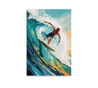 CBWVUWHJW Poster sportivo con antenna da surf con lancio e rotazione delle labbra ondulate, decorazione da parete alla moda, poster artistico da appendere e murale (20 x 30 cm)