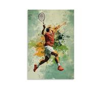 CBWVUWHJW Poster sportivo con badminton intorno alla testa con rotazione del corpo, decorazione da parete alla moda, poster artistico da appendere e mural20 x 30 cm
