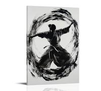 CBWVUWHJW Poster sportivo con penna a pennello Aikido, opera d'arte che mostra un movimento circolare di difesa fluente, decorazione da parete, poster artistico da appendere e mural40 x 60 cm
