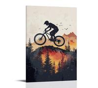 CBWVUWHJW Poster sportivo con profilo di mountain bike, sfumato, alla moda, decorazione da parete, poster artistico da appendere, 20 x 30 cm