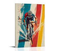 CBWVUWHJW Poster sportivo da appendere alla parete, motivo ciclista con finitura a righe in jersey, alla moda, 20 x 30 cm