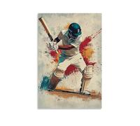 CBWVUWHJW Poster sportivo da parete, motivo cricket, con angolo di pipistrello e reazione di campo alla moda, poster artistico da appendere, 20 x 30 cm