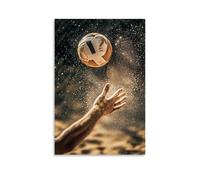 CBWVUWHJW Poster sportivo da parete, motivo: pallavolo, tiro di pokey shot con punta delle dita e sabbia, decorazione da parete alla moda, poster artistico da appendere e murale 50 x 75 cm