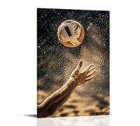 CBWVUWHJW Poster sportivo da parete, motivo: pallavolo, tiro di pokey shot con punta delle dita e sabbia, decorazione da parete alla moda, poster artistico da appendere e murale 50 x 75 cm