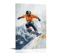 CBWVUWHJW Poster sportivo da parete, motivo: skateboarder in discesa che attraversa il passo alpino, decorazione da parete alla moda, poster artistico da appendere e mural40 x 60 cm