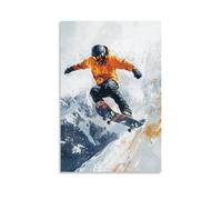 CBWVUWHJW Poster sportivo da parete, motivo: skateboarder in discesa che si infila attraverso il passo alpino, decorazione da parete alla moda, poster artistico da appendere e murale 50 x 75 cm