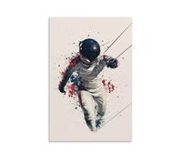 CBWVUWHJW Poster sportivo moderno con pentatleta recinto, con angolo e maschera, decorazione da parete alla moda, poster artistico da appendere, 20 x 30 cm
