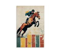 CBWVUWHJW Poster sportivo moderno Pentathlon Cavallo che salta con ostacoli Liquidazione ostacoli decorazione da parete - Poster artistico da appendere e murale 20 x 30 cm