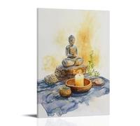 CBWVUWHJW Poster zen ad acquerello con natura morta per yoga tranquillo, decorazione da parete, decorazione da parete alla moda, poster artistico da appendere e murale 50 x 75 cm