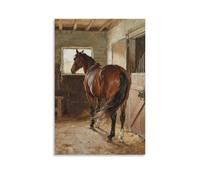 CBWVUWHJW Un cavallo sta nella stalla, decorazione da parete alla moda con la coda, poster artistico da appendere e mural24 x 36 pollici (60 x 90 cm)