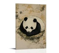 CBWVUWHJW Un panda raggomitolato nel sonno su sfondo di carta di riso decorazione da parete alla moda - poster artistico da appendere e murale 60 x 90 cm
