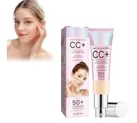 CC Cream Color Correcting, Sunscreen Correttore impermeabile e durevole, crema idratante per il viso con UVA/UVB 50+, fondotinta migliora la carnagione, correttore Sunscreen (bianco chiaro)