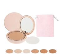 CC Cream Compact SPF 50+, CC Cream, trucco a lunga durata, impermeabile e a prova di sudore, correttore in polvere, con specchio e tasca per il trucco (colore naturale)