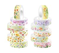CC HOME Primavera Washi Tape 12 rotoli, 15 mm Fiore Farfalla Washi Set di nastri per mascherare adesivi decorativi di carta per confezionare regali, fai da te