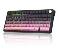 CC MALL Tastiera meccanica M75, guarnizione 75% hot swap, retroilluminazione RGB, tasti in PBT stampati laterali, tastiere da gioco da 2,4 Ghz/Bluetooth/USB-C (nero e rosa)