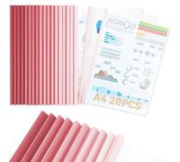 CC ODDHOME 20 Pezzi Rilegatura Fogli A4, Dorsini Rilegafogli A4 Trasparenti, Larghezza Dorso 10 mm - Capacità 90 Fogli, per Casa, Scuola, Ufficio Documenti, Rosa