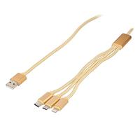 CC-USB2-AM31-1M-G Cavo USB 2.0 1m oro iso.-Mat. esterno: rete tessile GEMBIRD