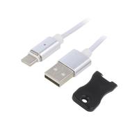 CC-USB2-AMUCMM-1M Cavo MagneticoUSB 2.0 USB A-SpinaUSB C-Spina 1m Bianco G