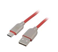 CC-USB2R-AMCM-2M-R Cavo USB 2.0 USB A-Spina,USB C-Spina Placcata Oro 2m Rosso GE