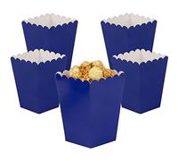 CC wonderland zone 24 sacchetti popcorn blu navy, scatole per popcorn piccole, mini contenitori per popcorn, scatole per popcorn blu in carta per feste