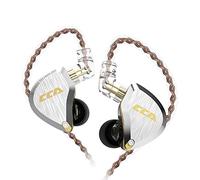 CCA Auricolari in-ear C12, 5B 1DD Hybrid HiFi stereo con isolamento acustico IEM cablati auricolari/cuffie con cavo staccabile anti-groviglio a 2 pin per musicista audiofilo (senza microfono, oro