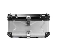 CcacHe Bauletto Scooter Alluminio Top Case Baule da Moto 65L 80L 100L Impermeabile Valigia Bauletti per Moto Quad Motorbike Motocicletta, con Schienale Morbido (Color : d'Argento, Size : 100L)