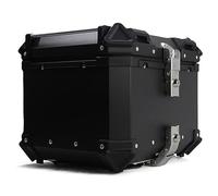 CcacHe Bauletto Universale da 45L Bauletti per Moto Impermeabile Baule Alluminio Moto Valigia Quick Release per Motociclo, Scooter, Quad, con Schienale E Piastra di Base (Color : Nero, Size : 45L)