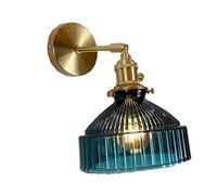 CCACHE Lampade da parete in metallo con applique da parete verde scuro, luci da bagno moderne con paralume in vetro, lampada da parete vintage per portico per cucina, soggiorno, interni, illuminazione