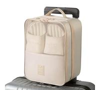 CCAIPU 2 pezzi Borse per Scarpe da Viaggio, Borse per Scarpe Impermeabili e Antipolvere, Borse da Imballaggio per Valigie, Accessori per la Conservazione in Viaggio (C-Beige)