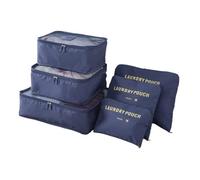 CCAIPU 6 pezzi Organizer per Valigie, Set di Cubi da Viaggio Durevoli, Borse Organizer per Valigie, Accessori da Viaggio (Blu navy)