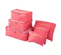 CCAIPU 6 pezzi Organizer per Valigie, Set di Cubi da Viaggio Durevoli, Borse Organizer per Valigie, Accessori da Viaggio (Rosso)