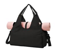 CCAIPU Borsa per Yoga, Borsa da Palestra Impermeabile con Scomparto per Scarpe e Tasca Umida per Tappetini da Yoga e Accessori Yoga Tote di Grande Capacità per Donne (Nero)