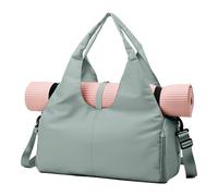 CCAIPU Borsa per Yoga, Borsa da Palestra Impermeabile con Scomparto per Scarpe e Tasca Umida per Tappetini da Yoga e Accessori Yoga Tote di Grande Capacità per Donne (Verde)