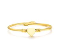 CCAIPU Bracciale da donna, bracciale rigido in argento con cristalli e zirconi da 4mm, bracciale in acciaio al titanio, gioielli da regalo per donne e ragazze (B-Oro)