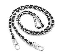 CCAIPU Cinghia a Catena della Borsetta, Catena della Borsa in Lega d'oro Cinghie della Borsetta Regolabili Catene di Sostituzione della Borsetta per la Borsa a Croce della Spalla (Argento/Nero-A)