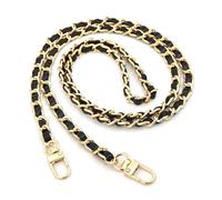 CCAIPU Cinghia a catena per borsa, catena per borse in lega dorata, cinghie regolabili di ricambio per borsa a tracolla, Oro/Nero-A, 120