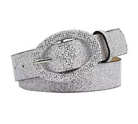 CCAIPU Cintura da donna - 106X3.5CM, finiture in strass e fibbia regolabile (Argento chiaro)