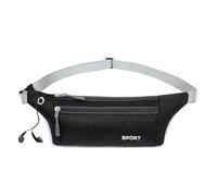 CCAIPU Marsupio Sportivo per Uomo e Donna, Marsupio Escursionistico Cintura Regolabile con Foro per Cuffie Marsupio Leggero Impermeabile per Sport Viaggi Outdoor Campeggio (Nero)