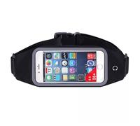 CCAIPU Marsupio Sportivo Running per Uomini e Donne,Marsupio con Foro per Cuffie, Schermo Tattile per Smartphone Trasparente e Tasca con Cerniera per Corsa Ciclismo Escursione Campeggio (Nero)