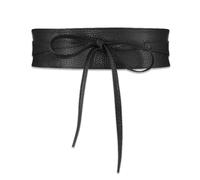 CCAIPU Pelle PU Dress Cinch cintura per Donne, Cinch ampia Cintura Vita Elastica Stretchy Moda Cintura (Nero)