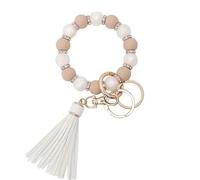 CCAIPU Perline Bracciale Portachiavi per Donne, Fatto a Mano Portachiavi Accessori Moda Elastico Auto Chiave Regalo per Carkeys Borsa Portafoglio Purse (A)