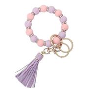 CCAIPU Perline Bracciale Portachiavi per Donne, Fatto a Mano Portachiavi Accessori Moda Elastico Auto Chiave Regalo per Carkeys Borsa Portafoglio Purse (C)