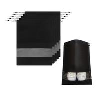 CCAIPU Sacchetti per Scarpe da Viaggio, Grandi borse impermeabili in tessuto tessuto per la conservazione delle scarpe Borsa porta scarpe da viaggio (5, Nero-No logo, M)