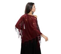 CCAIPU Scialli e Fasce in Pizzo per Donne, Stola e Sciarpe in Maglia Morbida Pashmina Scialli e Nappe da Donna Scialle in Seta per Abiti da Sposa e Festa di Nozze (Rosso-B)