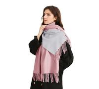 CCAIPU Scialli e Sciarpe di Pashmina per Donne, Sciarpa Invernale a Doppio Colore Grande Sciarpa Lunga di Cashmere da 78 pollici per Donne (Rosa & Grigio)