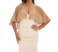 CCAIPU Stola per Donne, Stola e Sciarpe in Maglia Morbida Scialli da Donna Scialle con fibbia di perle per Abiti da Sposa e Festa di Nozze (Or Champagne)