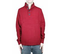 CCC Canterbury of New Zealand Cordovan Henley Gomito Toppa Maglione Sz L Nuovo