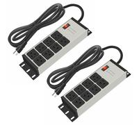 CCCEI 2 pz Heavy Duty Power Strip Surge Protector 20 AMP, 8 Uscite 12 Gauge Negozio Industriale Garage Metal Multiple Outlet, 6 FT Cavo di prolunga 5-15P Adattatore Alto Amp 6-20R T-Slot 20a per
